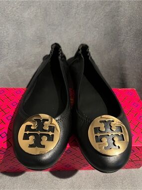 Tory Burch Women’s Minnie Travel Ballet Flat Black Size 10 US